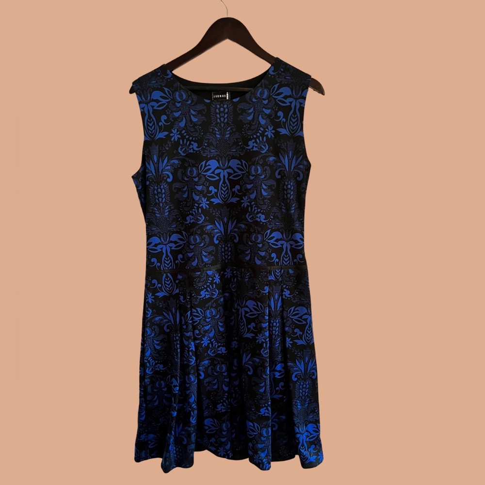 Blue and black dress